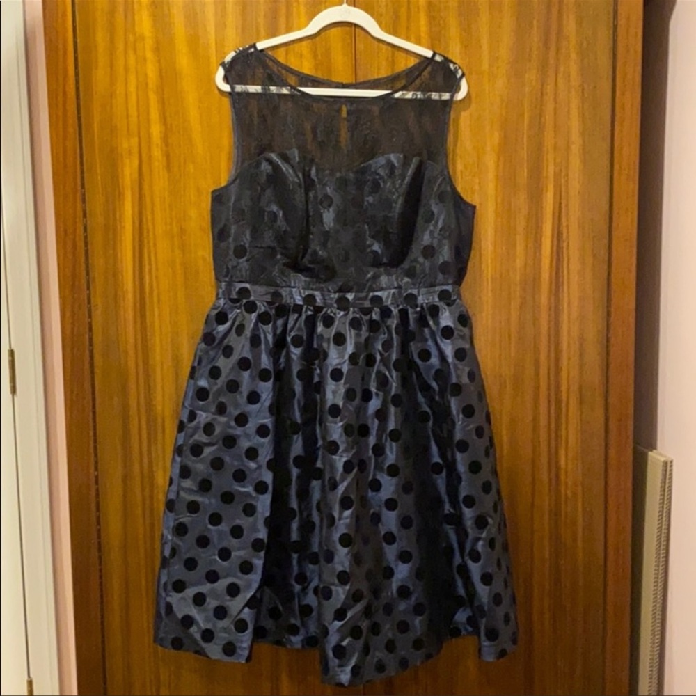 Modcloth Lace and Polka Dot Satin Dress